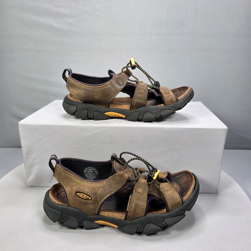 Keen Sarasota Waterproof Hiking Open Toe Sandals Brown Leather Womens 8.5